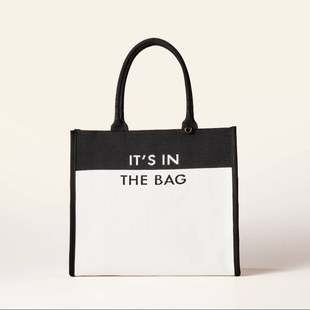 Kate Spade knit color block Black and White Tote Bag NWT